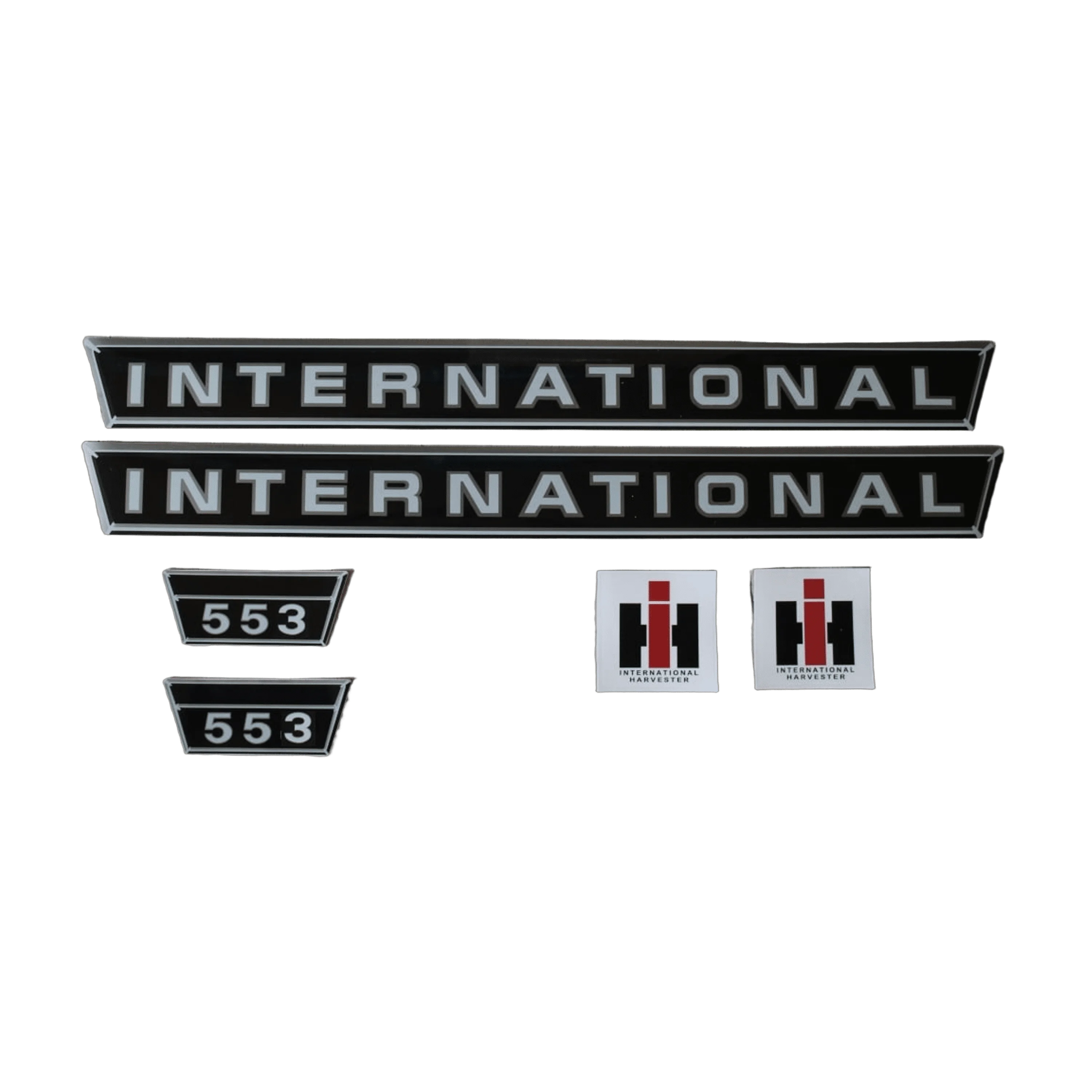 IHC International 553 Aufkleber silber klein