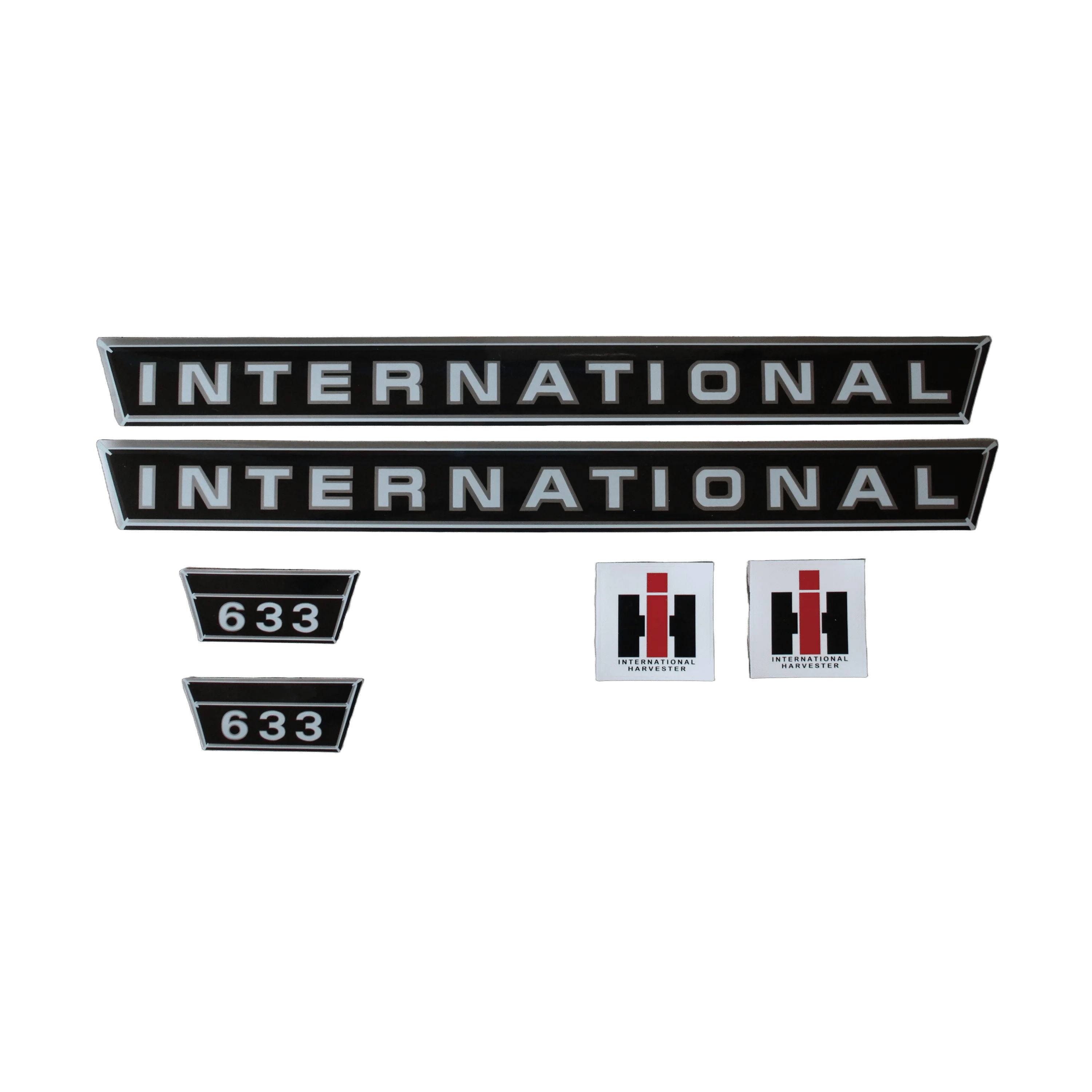 IHC International 633 Aufkleber silber klein