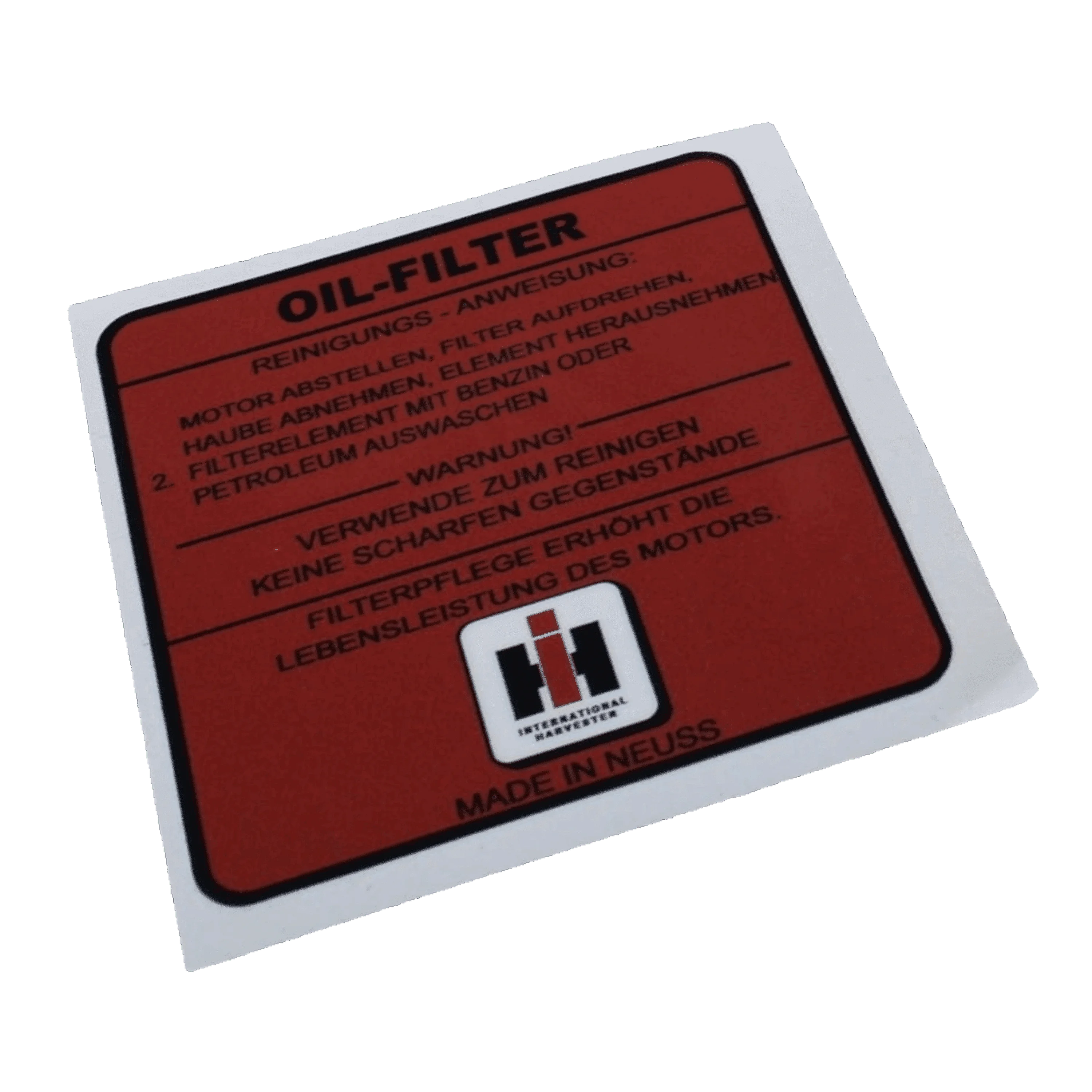 MC Cormick OIL FILTER Aufkleber